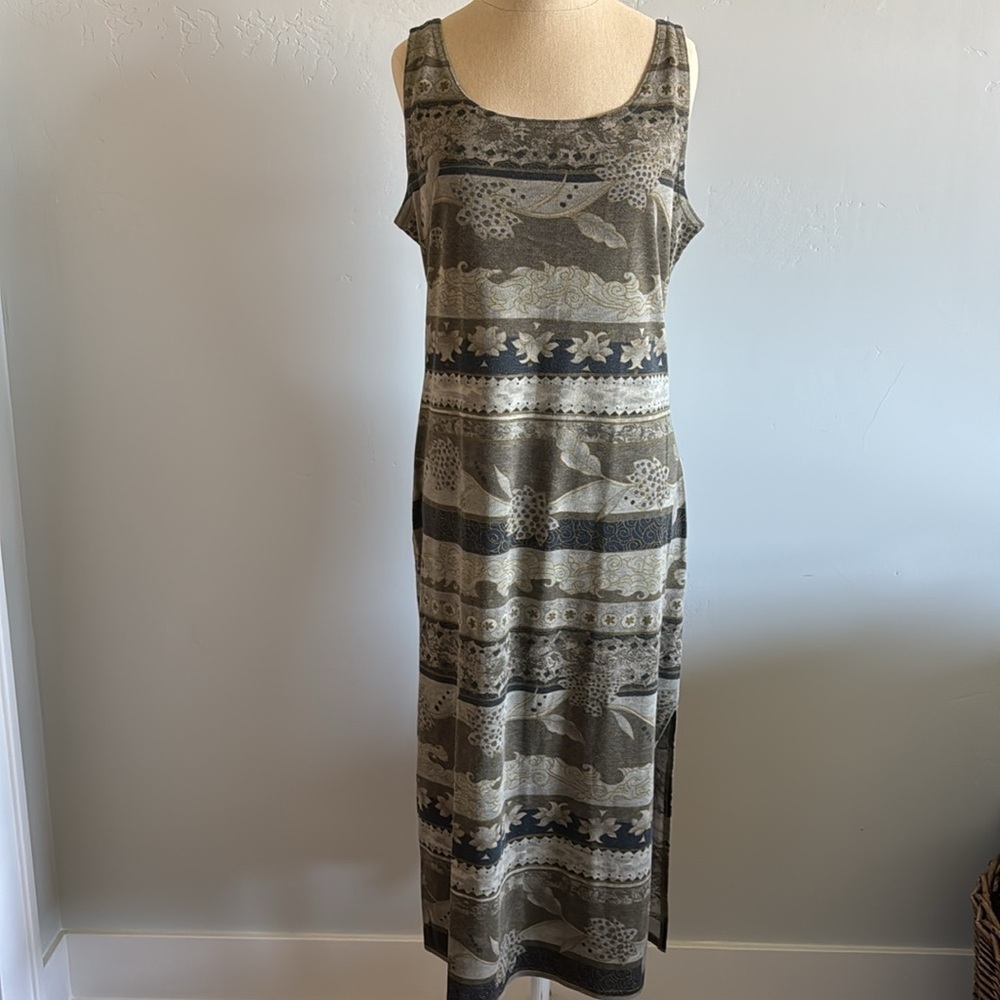 Vintage Molly Malloy Maxi dress Womens 8 safari scoop neck sleeveless vacation